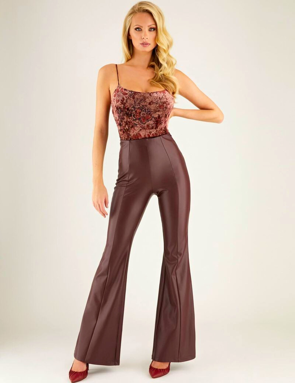 GUESS Sabella PU Flare Pants